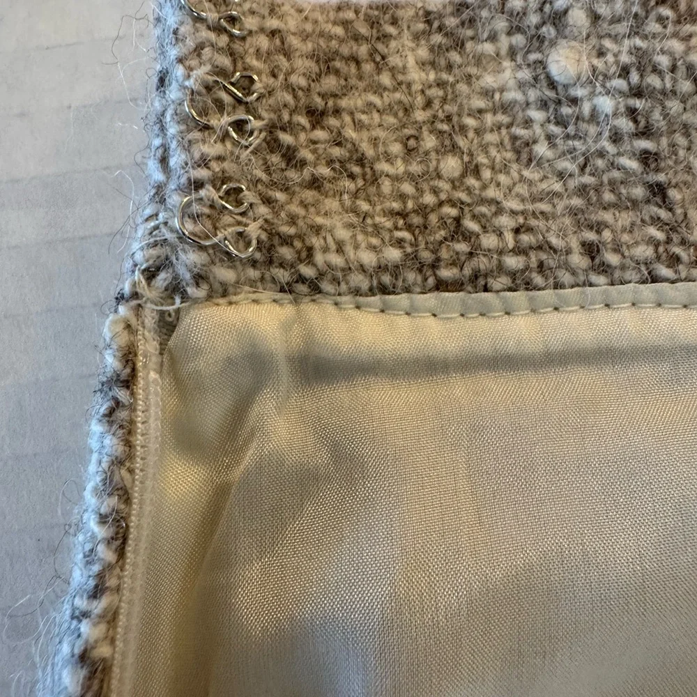 Michael Kors Gray‎ Tan Woven Wool Pencil Skirt NEW